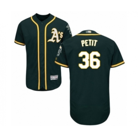 Men's Oakland Athletics #36 Yusmeiro Petit Green Alternate Flex Base Authentic Collection Baseball Player Jersey - Ujersey