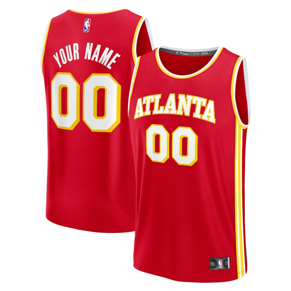 Men's Atlanta Hawks Fanatics Red Fast Break Custom Jersey - Icon Edition - Ujersey Shop