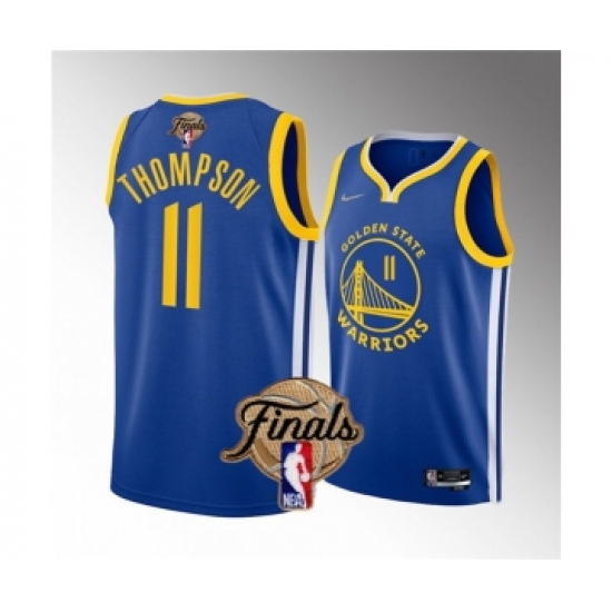 Men's Golden State Warriors #11 Klay Thompson Royal 2022 Finals Stitched Basketball Jersey - Ujersey