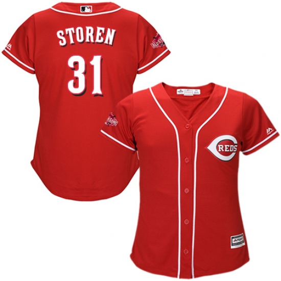 Women's Majestic Cincinnati Reds #31 Drew Storen Authentic Red Alternate Cool Base MLB Jersey - Ujersey