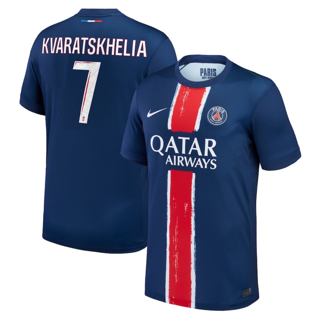 KVARATSKHELIA #7 PSG Soccer Jersey Home Custom Shirt 2024/25 - SUjersey01