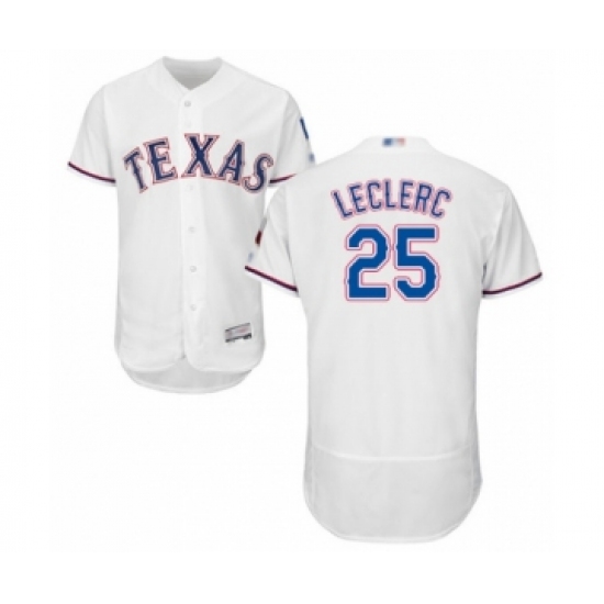 Men's Texas Rangers #25 Jose Leclerc White Home Flex Base Authentic Collection Baseball Player Jersey - Ujersey