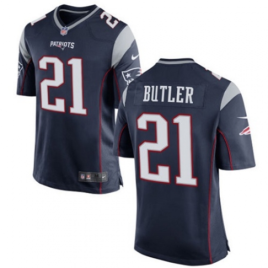 Men's Nike New England Patriots #21 Malcolm Butler Game Navy Blue Team Color NFL Jersey - Ujersey