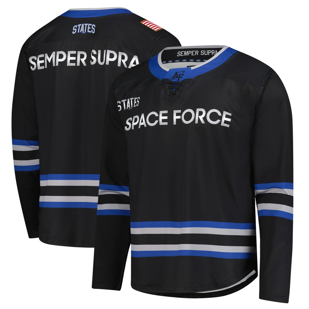 Men's Black Air Force Falcons Space Force Hockey Replica Jersey - Ujersey