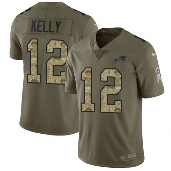 Youth Nike Buffalo Bills #12 Jim Kelly Elite Red Rush Vapor Untouchable NFL Jersey - Ujersey