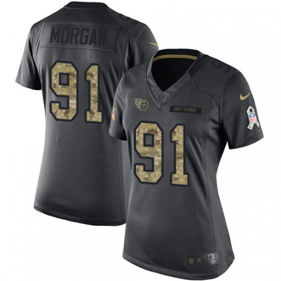 Women's Nike Tennessee Titans #91 Derrick Morgan Limited Black 2016 Salute to Service NFL Jersey - Ujersey