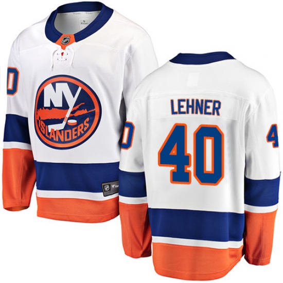 Men's New York Islanders #40 Robin Lehner Fanatics Branded White Away Breakaway NHL Jersey - Ujersey