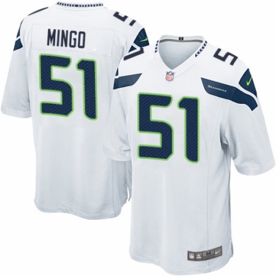 Men's Nike Seattle Seahawks #51 Barkevious Mingo Game White NFL Jersey - Ujersey