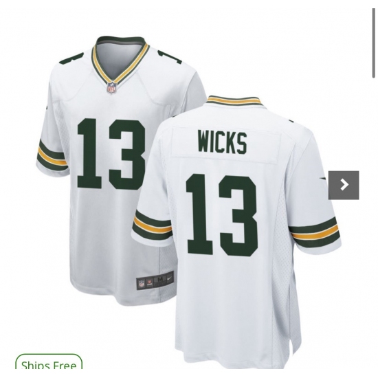 Nike Green Bay Packers #13 Dontayvion Wicks White Game Jersey
