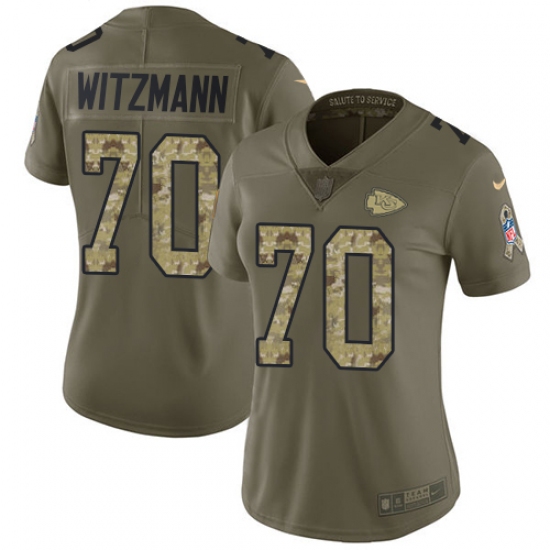 Women's Nike Kansas City Chiefs #70 Bryan Witzmann Limited Olive/Camo 2017 Salute to Service NFL Jersey - Ujersey