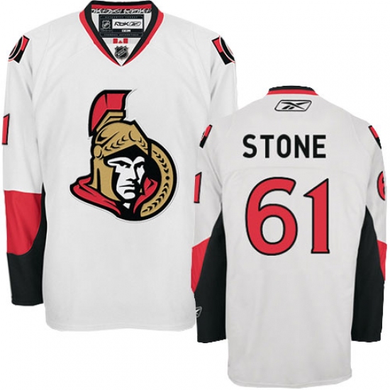 Men's Reebok Ottawa Senators #61 Mark Stone Authentic White Away NHL Jersey - Ujersey