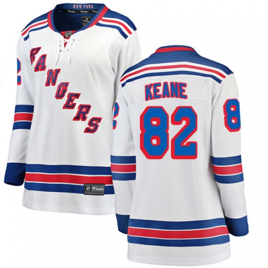 Women's New York Rangers #82 Joey Keane Fanatics Branded White Away Breakaway NHL Jersey - Ujersey