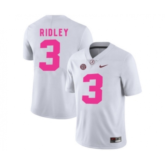 Alabama Crimson Tide 3 Calvin Ridley White 2018 Breast Cancer Awareness College Football Jersey