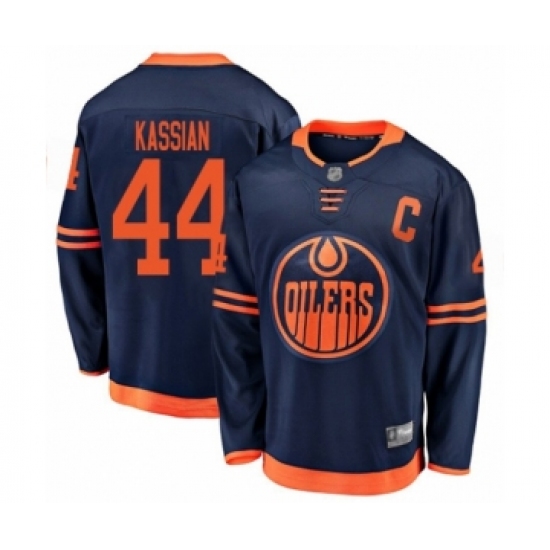 Youth Edmonton Oilers #44 Zack Kassian Authentic Navy Blue Alternate Fanatics Branded Breakaway Hockey Jersey - Ujersey