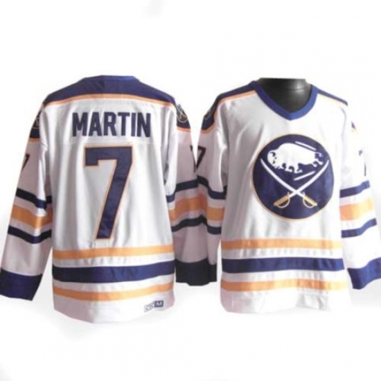 Men's CCM Buffalo Sabres #7 Rick Martin Premier White Throwback NHL Jersey - Ujersey