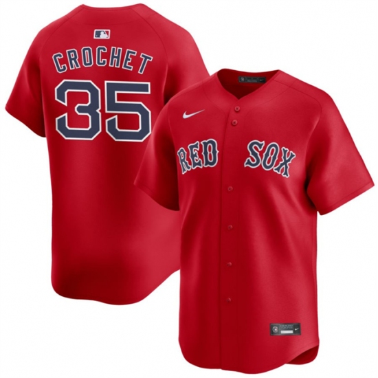 Men's Boston Red Sox #35 Garrett Crochet Red 2024 Alternate Limited Stitched Baseball Jersey - Ujersey