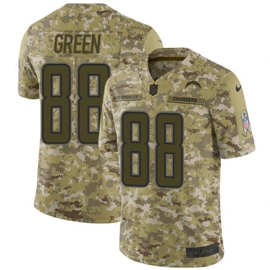Youth Nike Los Angeles Chargers #88 Virgil Green Limited Camo 2018 Salute to Service NFL Jersey - Ujersey