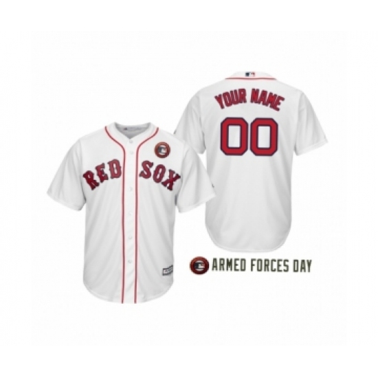2019 Armed Forces Day Custom Boston Red Sox White Cool Base Jersey - Ujersey