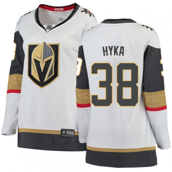 Women's Vegas Golden Knights #38 Tomas Hyka Authentic White Away Fanatics Branded Breakaway NHL Jersey - Ujersey