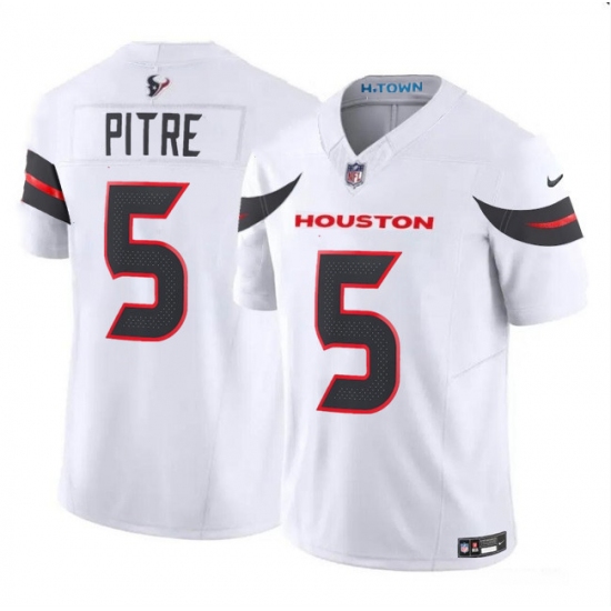Men's Houston Texans #5 Jalen Pitre White 2024 Vapor F.U.S.E. Limited Football Stitched Jersey - Ujersey