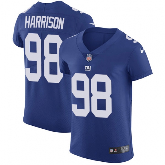 Men's Nike New York Giants #98 Damon Harrison Elite Royal Blue Team Color NFL Jersey - Ujersey