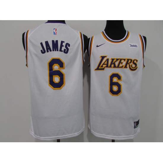 Men's Nike Los Angeles Lakers #6 LeBron James White Basketball Swingman Association Edition Jersey - Ujersey