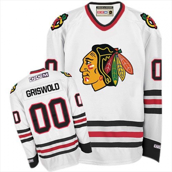 Men's CCM Chicago Blackhawks #00 Clark Griswold Premier White Throwback NHL Jersey - Ujersey