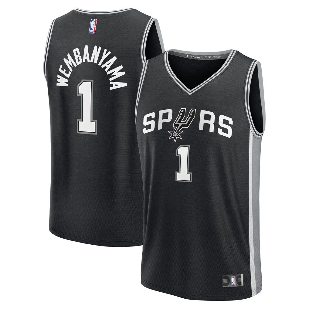 Men's San Antonio Spurs Victor Wembanyama Fanatics Black Fast Break Replica Player Jersey - Icon Edition - Ujersey Shop