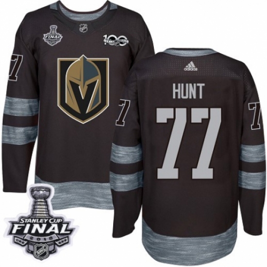 Men's Adidas Vegas Golden Knights #77 Brad Hunt Authentic Black 1917-2017 100th Anniversary 2018 Stanley Cup Final NHL Jersey - Ujersey