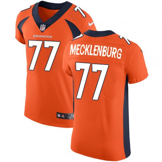 Men's Nike Denver Broncos #77 Karl Mecklenburg Orange Team Color Vapor Untouchable Elite Player NFL Jersey - Ujersey