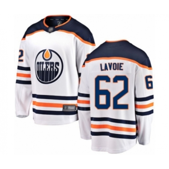 Youth Edmonton Oilers #62 Raphael Lavoie Authentic White Away Fanatics Branded Breakaway Hockey Jersey - Ujersey