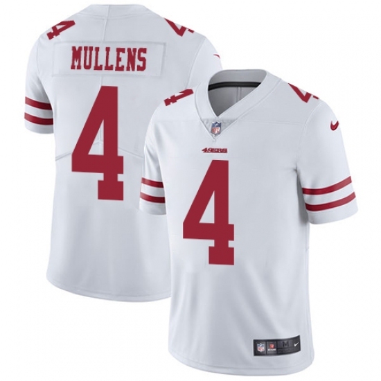 Men's Nike San Francisco 49ers #4 Nick Mullens White Vapor Untouchable Limited Player NFL Jersey - Ujersey