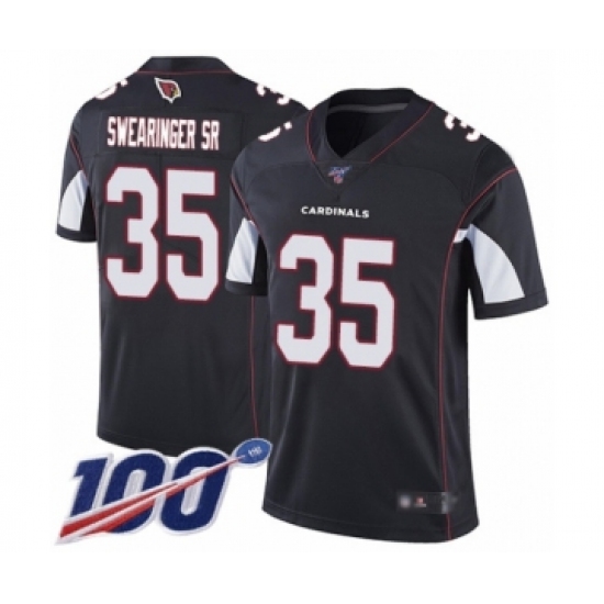 Men's Arizona Cardinals #35 D.J. Swearinger SR Black Alternate Vapor Untouchable Limited Player 100th Season Football Jersey - Ujersey