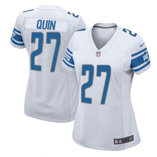 Women's Nike Detroit Lions #27 Glover Quin Game White NFL Jersey - Ujersey