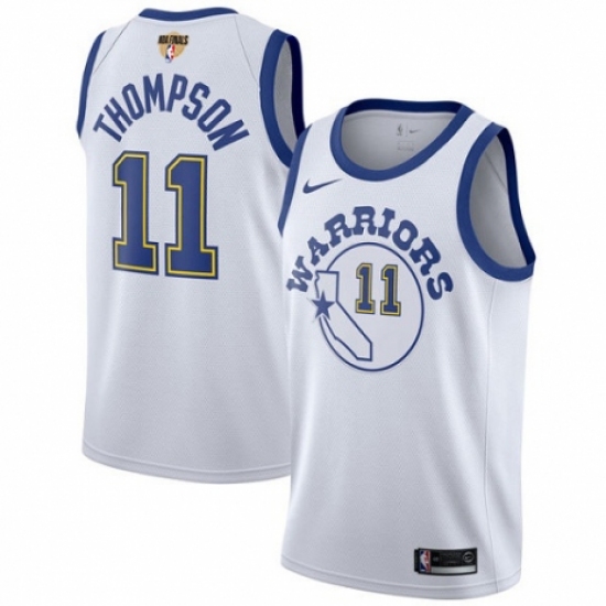 Women's Nike Golden State Warriors #11 Klay Thompson Authentic White Hardwood Classics 2018 NBA Finals Bound NBA Jersey - Ujersey