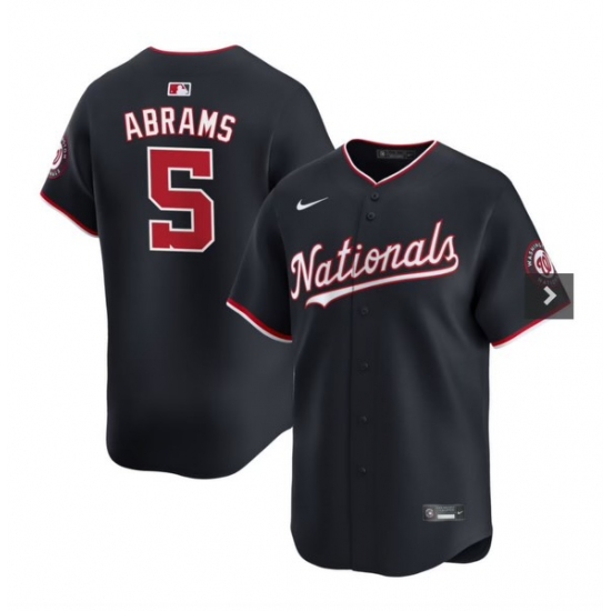 Men's Washington Nationals #5 CJ Abrams Navy 2024 Alternate Limited Stitched Baseball Jersey - Ujersey