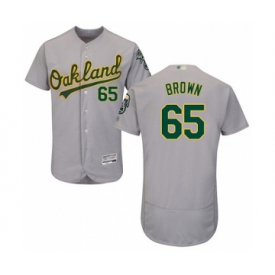 Men's Oakland Athletics #65 Seth Brown Grey Road Flex Base Authentic Collection Baseball Player Jersey - Ujersey