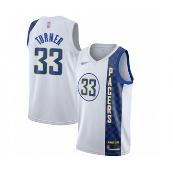 Youth Indiana Pacers #33 Myles Turner Swingman White Basketball Jersey - 2019 20 City Edition