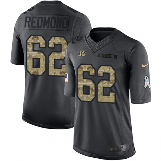 Men's Nike Cincinnati Bengals #62 Alex Redmond Limited Black 2016 Salute to Service NFL Jersey - Ujersey
