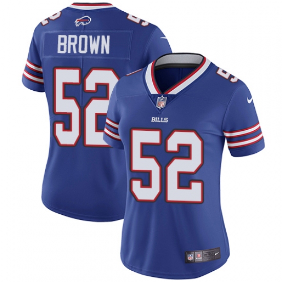 Women's Nike Buffalo Bills #52 Preston Brown Royal Blue Team Color Vapor Untouchable Limited Player NFL Jersey - Ujersey