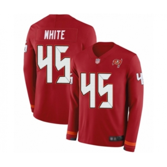 Men's Tampa Bay Buccaneers #45 Devin White Limited Red Therma Long Sleeve Football Jersey - Ujersey
