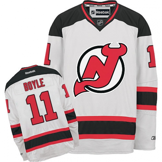 Men's Reebok New Jersey Devils #11 Brian Boyle Authentic White Away NHL Jersey - Ujersey