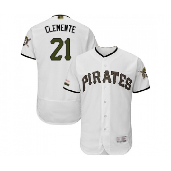 Men's Pittsburgh Pirates #21 Roberto Clemente White Alternate Authentic Collection Flex Base Baseball Jersey - Ujersey