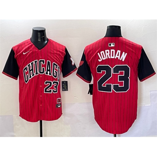 Men's Chicago White Sox #23 Michael Jordan Red Black 2025 City Connect Limited Stitched Baseball Jersey - Ujersey