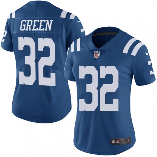Women's Nike Indianapolis Colts #32 T.J. Green Limited Royal Blue Rush Vapor Untouchable NFL Jersey - Ujersey