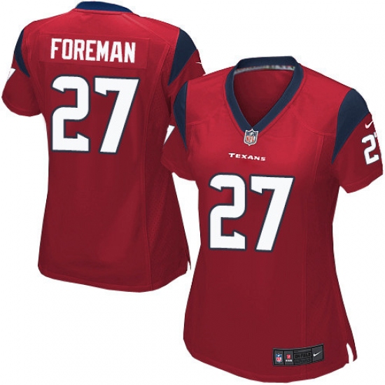 Women's Nike Houston Texans #27 D'Onta Foreman Game Red Alternate NFL Jersey - Ujersey
