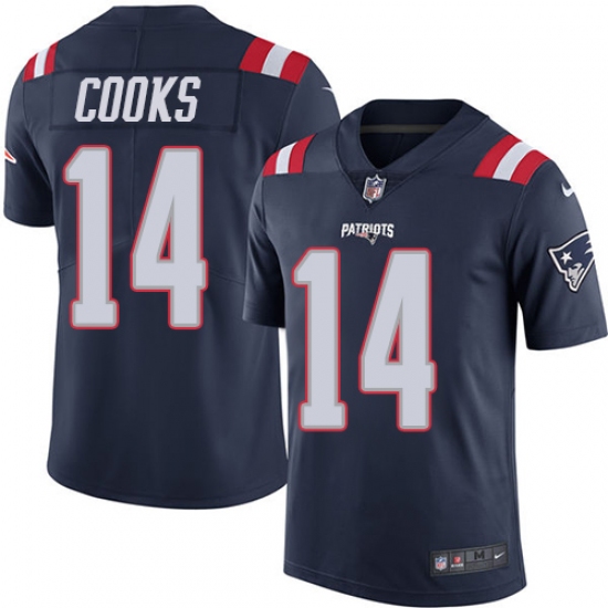 Youth Nike New England Patriots #14 Brandin Cooks Limited Navy Blue Rush Vapor Untouchable NFL Jersey - Ujersey