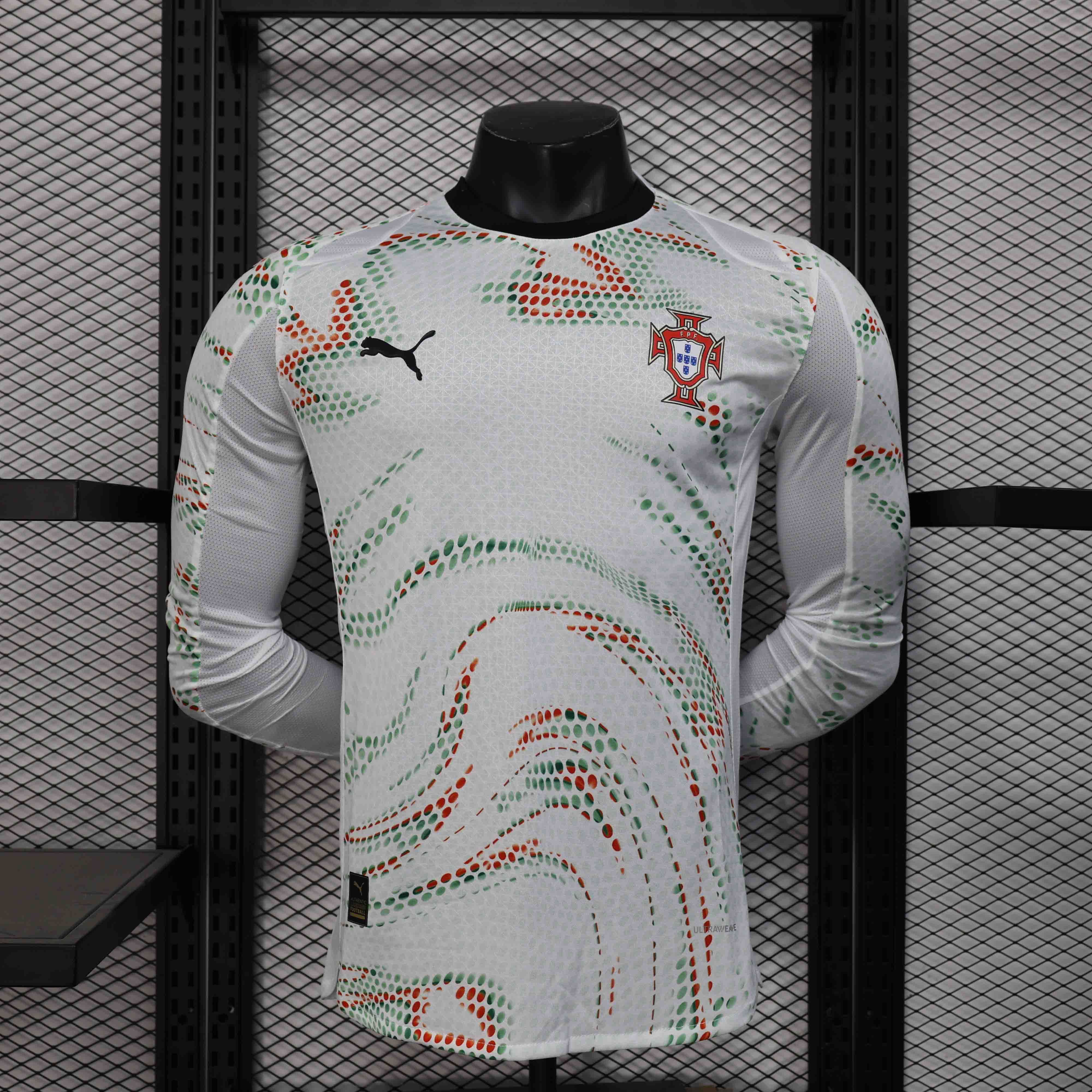 Portugal  Soccer Jersey Away Long Sleeve Shirt 2025 - Ujersey NHL