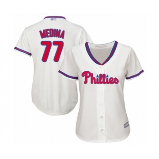 Women's Philadelphia Phillies #77 Adonis Medina Authentic Cream Alternate Cool Base Baseball Player Jersey - Ujersey