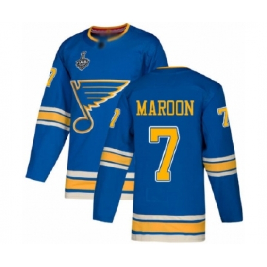 Men's St. Louis Blues #7 Patrick Maroon Authentic Navy Blue Alternate 2019 Stanley Cup Final Bound Hockey Jersey - Ujersey